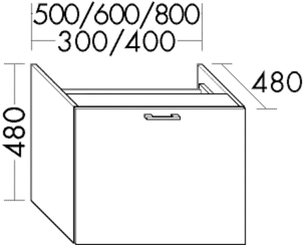 burgbad Waschtischunterschrank „Sys30“ 440 × 520 × 520 mm in Eiche Dekor Klassik