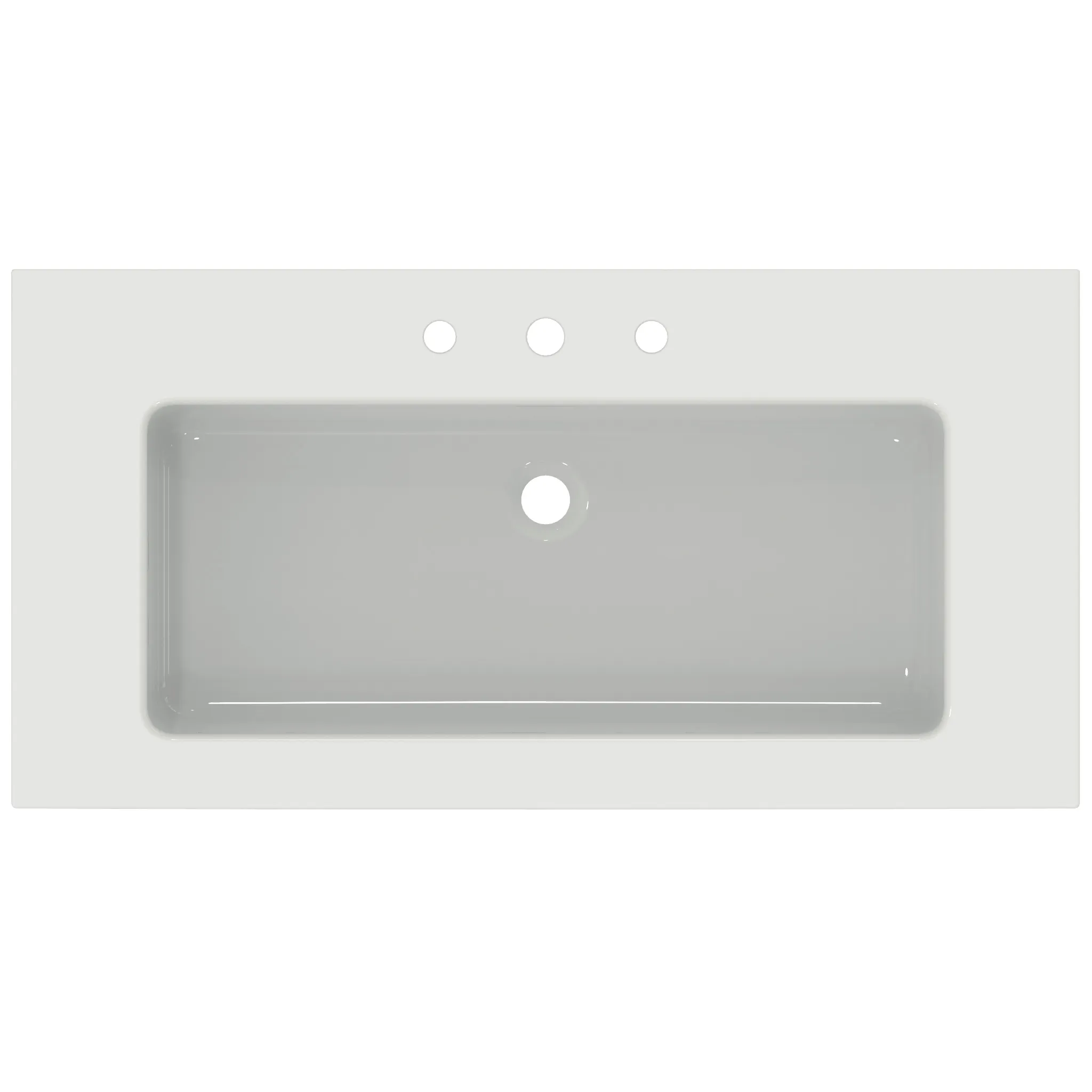 Waschbecken „Extra“ 101 × 51 × 15 cm, Hahnlochposition mittig in Weiß Waschbecken „Extra“ 101 × 51 × 15 cm, Hahnlochposition mittig in Weiß