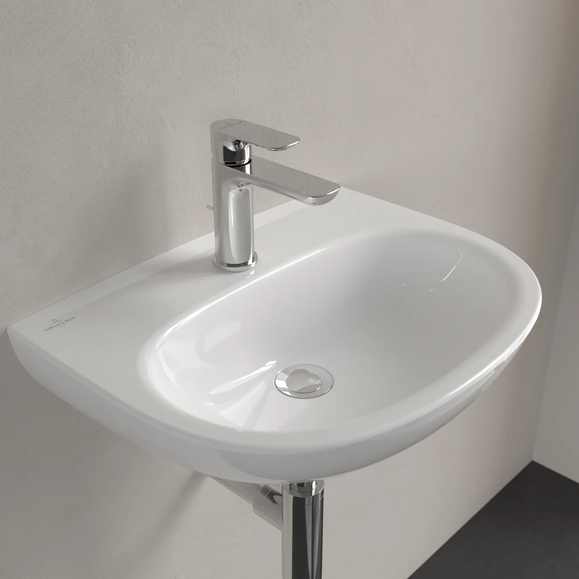Villeroy & Boch Handwaschbecken „O.novo“ 500 × 380 × 160 mm, für Becken mittig, Hahnlochposition mittig in Weiß Alpin Villeroy & Boch Handwaschbecken „O.novo“ 500 × 380 × 160 mm, für Becken mittig, Hahnlochposition mittig in Weiß Alpin