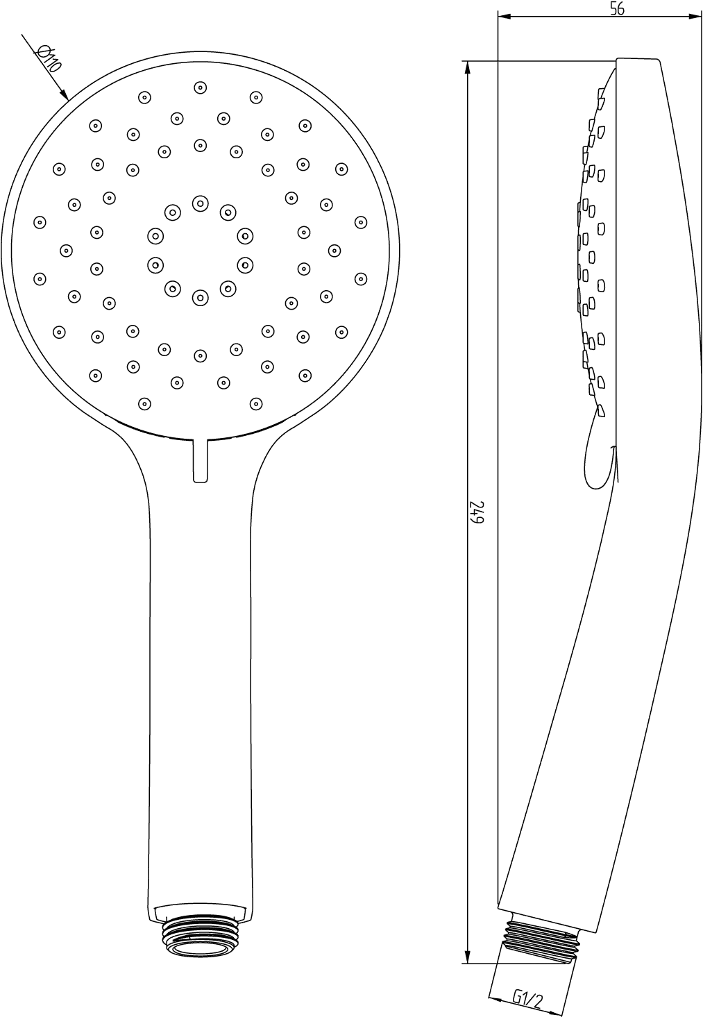 Handbrause TVS10900300061 5,6 cm