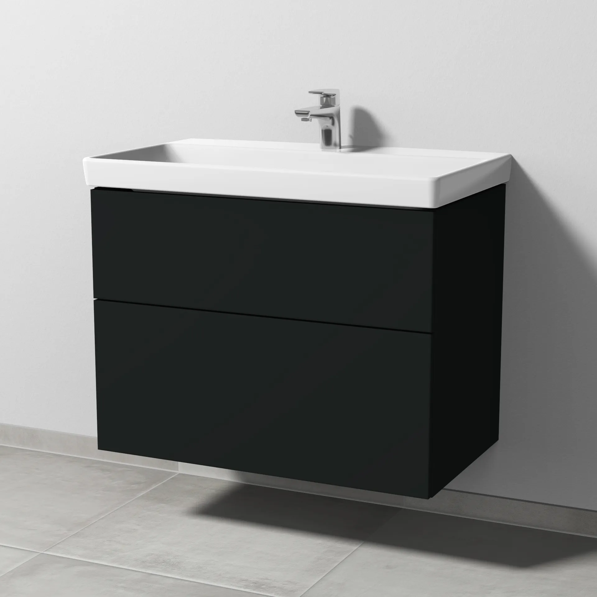 Sanipa Waschtischunterschrank „3way“ passend zu Keramik-Waschtische Avento von Villeroy & Boch 776 × 580 × 452 mm in Vulkan (matt)