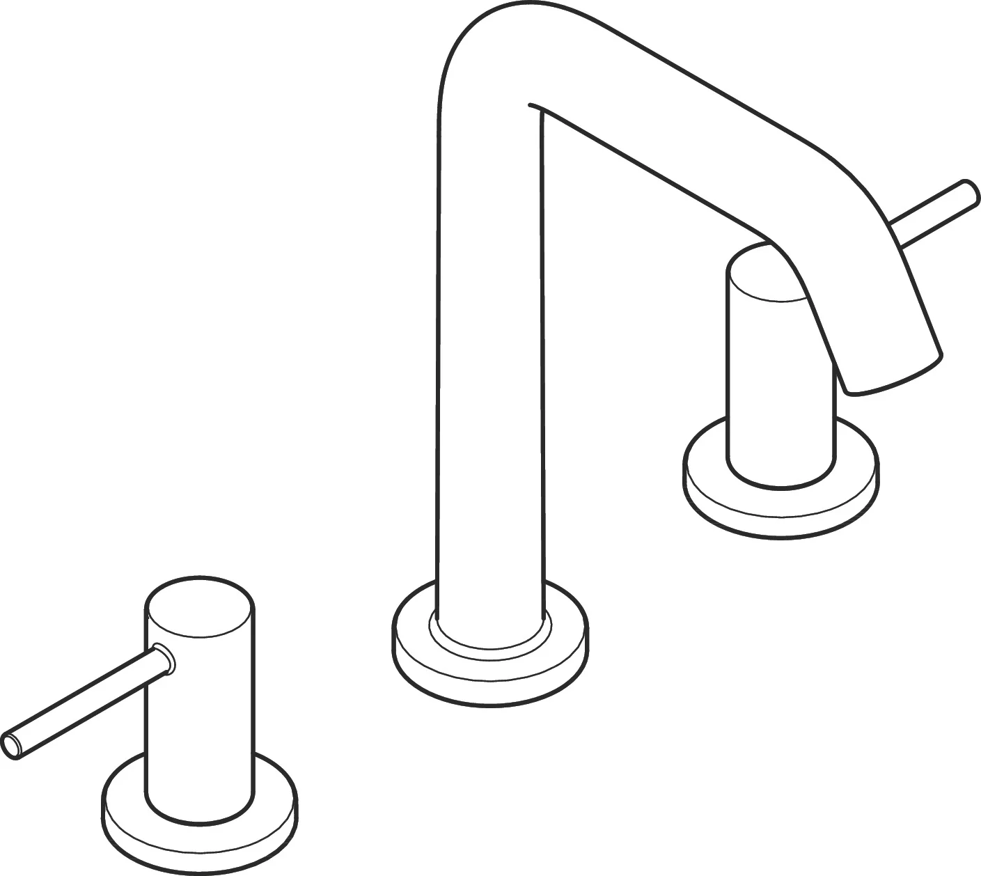 Hansgrohe Tecturis S 3-Loch Waschtischarmatur 150 EcoSmart+ mit Push-Open Ablaufgarnitur, Brushed Bronze