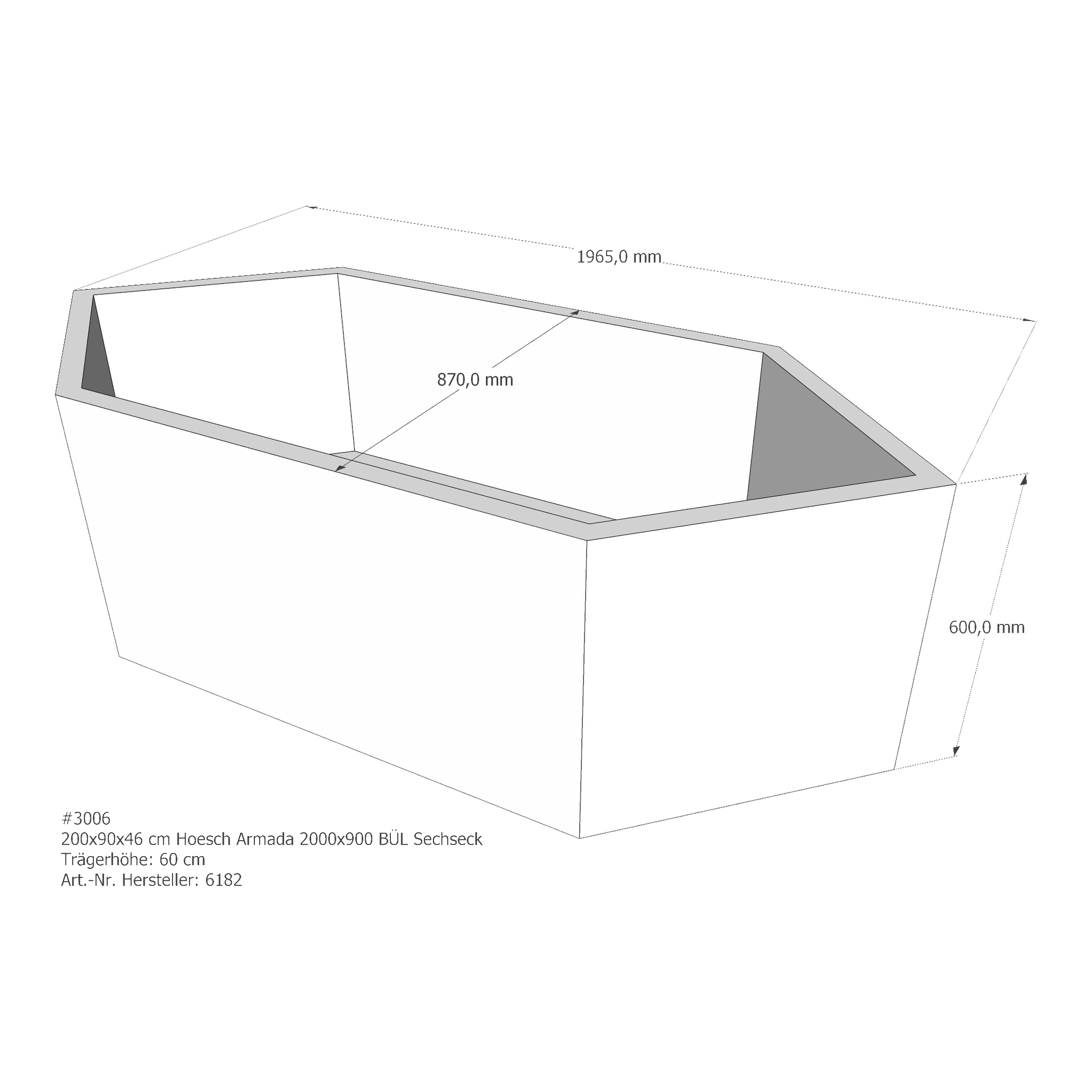 Badewannenträger für Hoesch Armada 200 × 90 × 46 cm Badewannenträger für Hoesch Armada 200 × 90 × 46 cm
