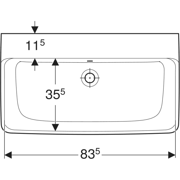 Wandwaschtisch „Renova Plan“, rechteckig 85 × 48 cm in weiß alpin Wandwaschtisch „Renova Plan“, rechteckig 85 × 48 cm in weiß alpin