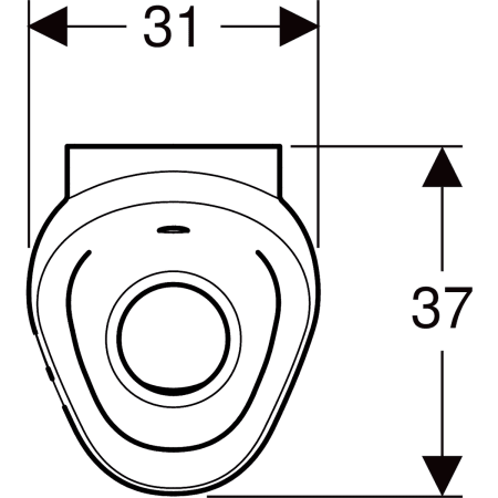 Urinal mit integrierter Steuerung Netzbetrieb „Preda“, Zulauf von oben, ohne Zielobjekt