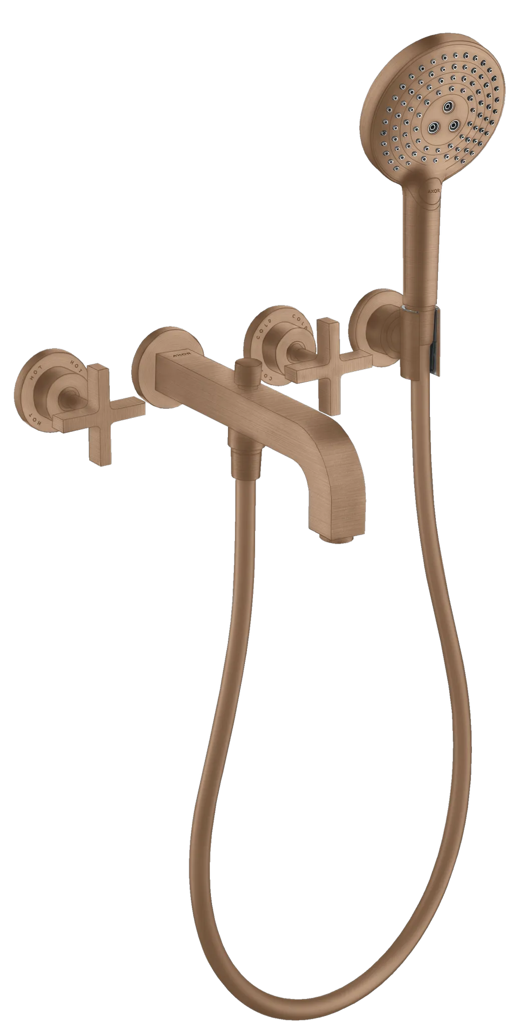Hansgrohe AXOR Citterio 3-Loch Wannenarmatur Brushed Red Gold, Ausladung 222 mm, Wandmontage Hansgrohe AXOR Citterio 3-Loch Wannenarmatur Brushed Red Gold, Ausladung 222 mm, Wandmontage