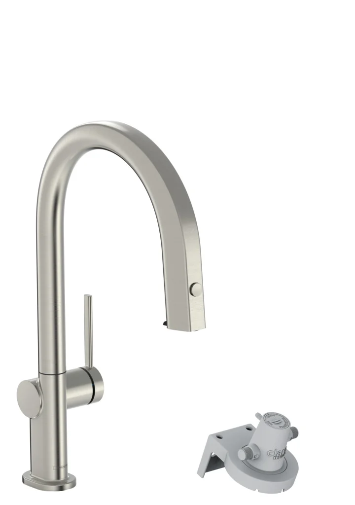 Hansgrohe Aqittura M91 Einhebel-Küchenmischer mit Ausziehschlauch, Edelstahl-Optik, 35 mm Hahnlochbohrung, max. Auszugslänge 76 cm Hansgrohe Aqittura M91 Einhebel-Küchenmischer mit Ausziehschlauch, Edelstahl-Optik, 35 mm Hahnlochbohrung, max. Auszugslänge 76 cm