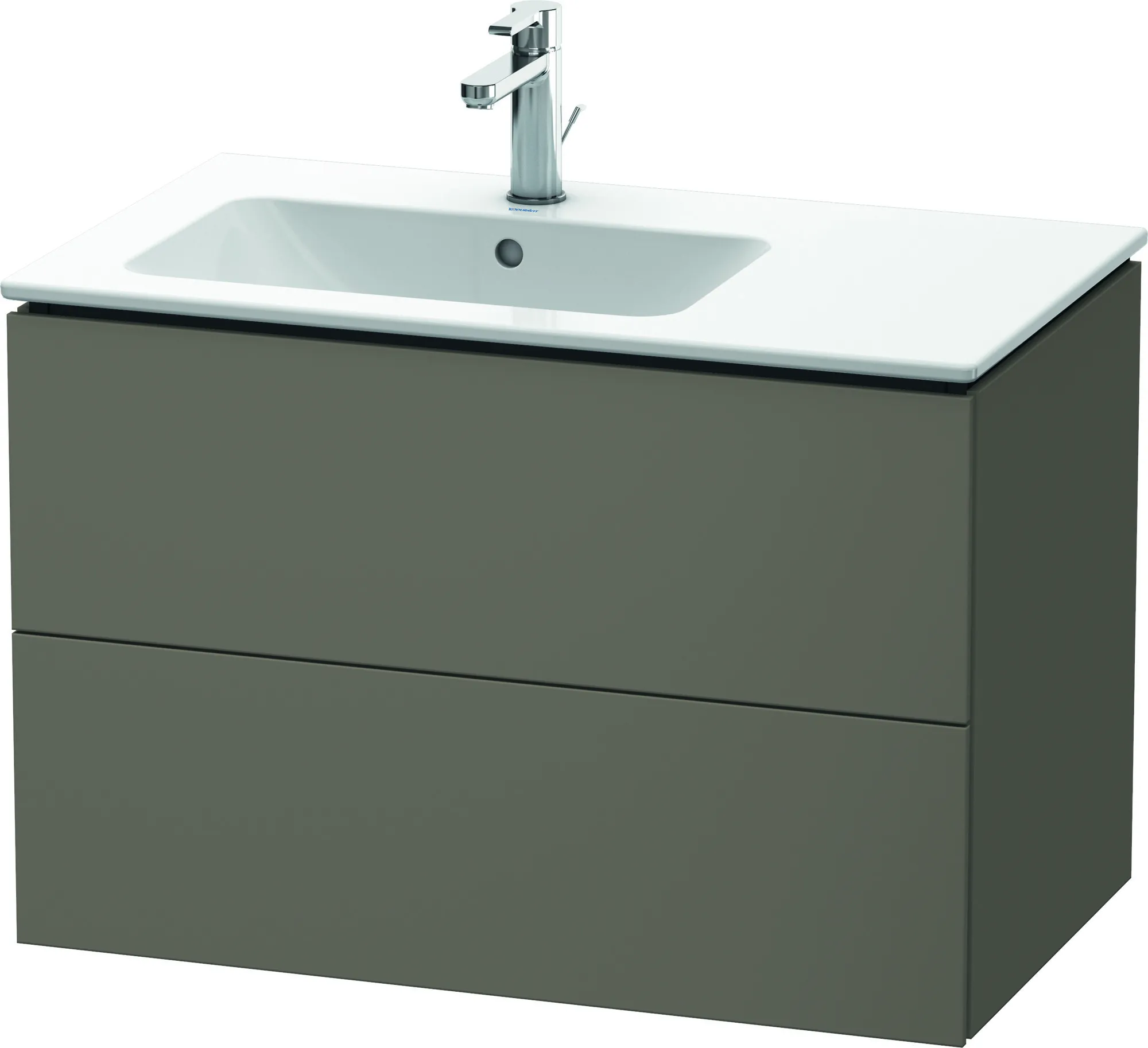 Duravit Waschtischunterschrank wandhängend „L-Cube“ 82 × 55 × 48,1 cm Flannel Grey Seidenmatt