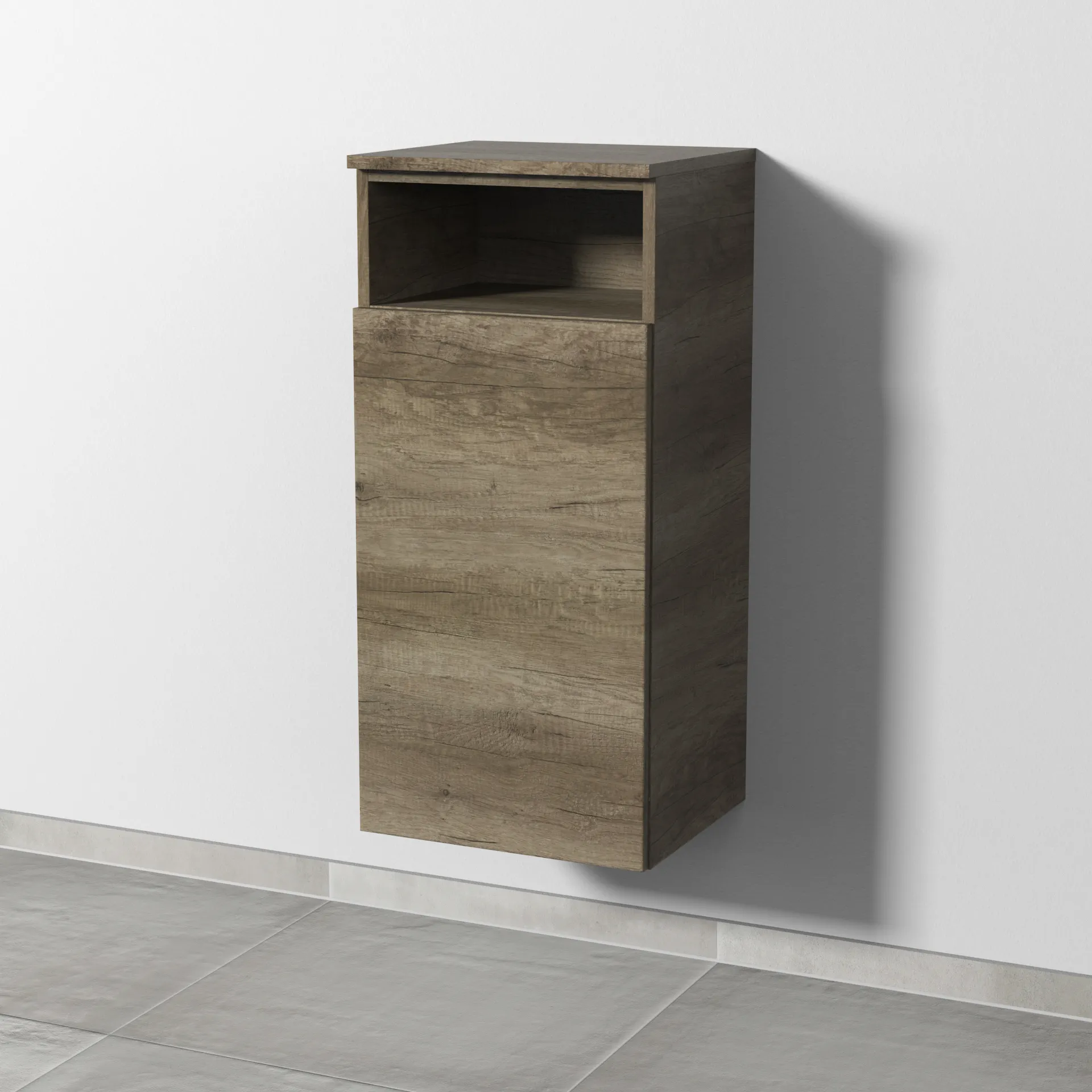 Sanipa Mittelschrank „3way“ 400 × 850 × 345 mm Anschlag links, in Eiche Nebraska, Anschlag links