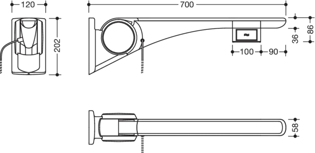 HEWI Stützklappgriff „Serie 802 LifeSystem“ HEWI Stützklappgriff „Serie 802 LifeSystem“