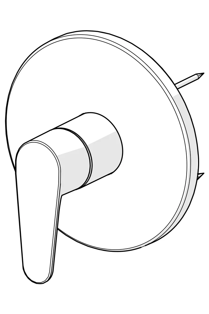HansaVANTIS Duscharmatur Hansavantis 2022 EHM Fertigset für Brause-Batterie 8261 Rosette rund Chrom