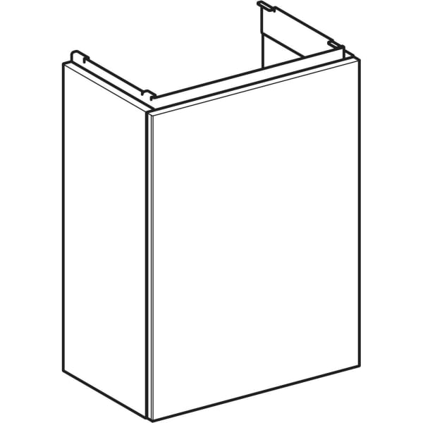 Acanto Unterschrank für Handwaschbecken, mit einer Tür: Breite Waschtisch=40cm, Korpus und Front: weiß / lackiert hochglänzend, Griff: weiß / pulverbeschichtet matt