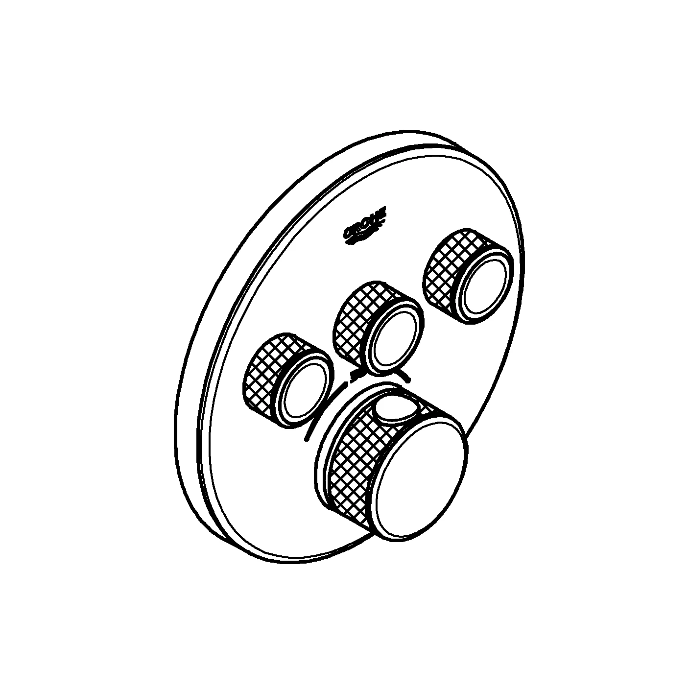 Thermostat Grohtherm SmartControl 29904, mit 3 Absperrventilen, Fertigmontageset für Rapido SmartBox, Wandrosette rund, moon white