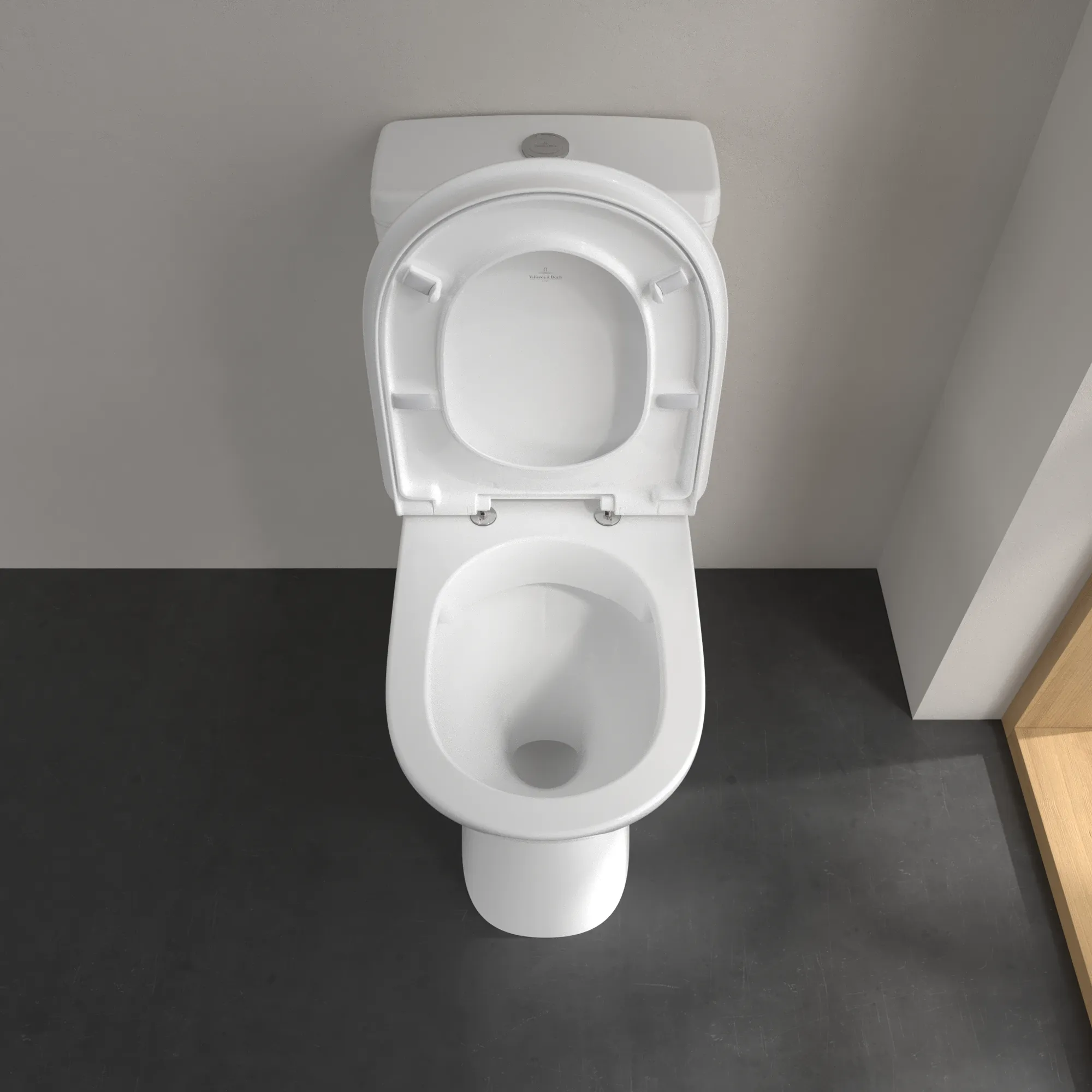 Stand-Tiefspül-WC für Kombination mit Spülkasten DirectFlush „ViCare“ 36 × 46 × 68 cm ohne Spülrand