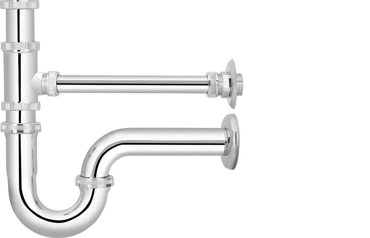 Röhrengeruchverschluss MS vc 1 1/4″ mit Leckwasser-Anschluss 3/4″, schwer
