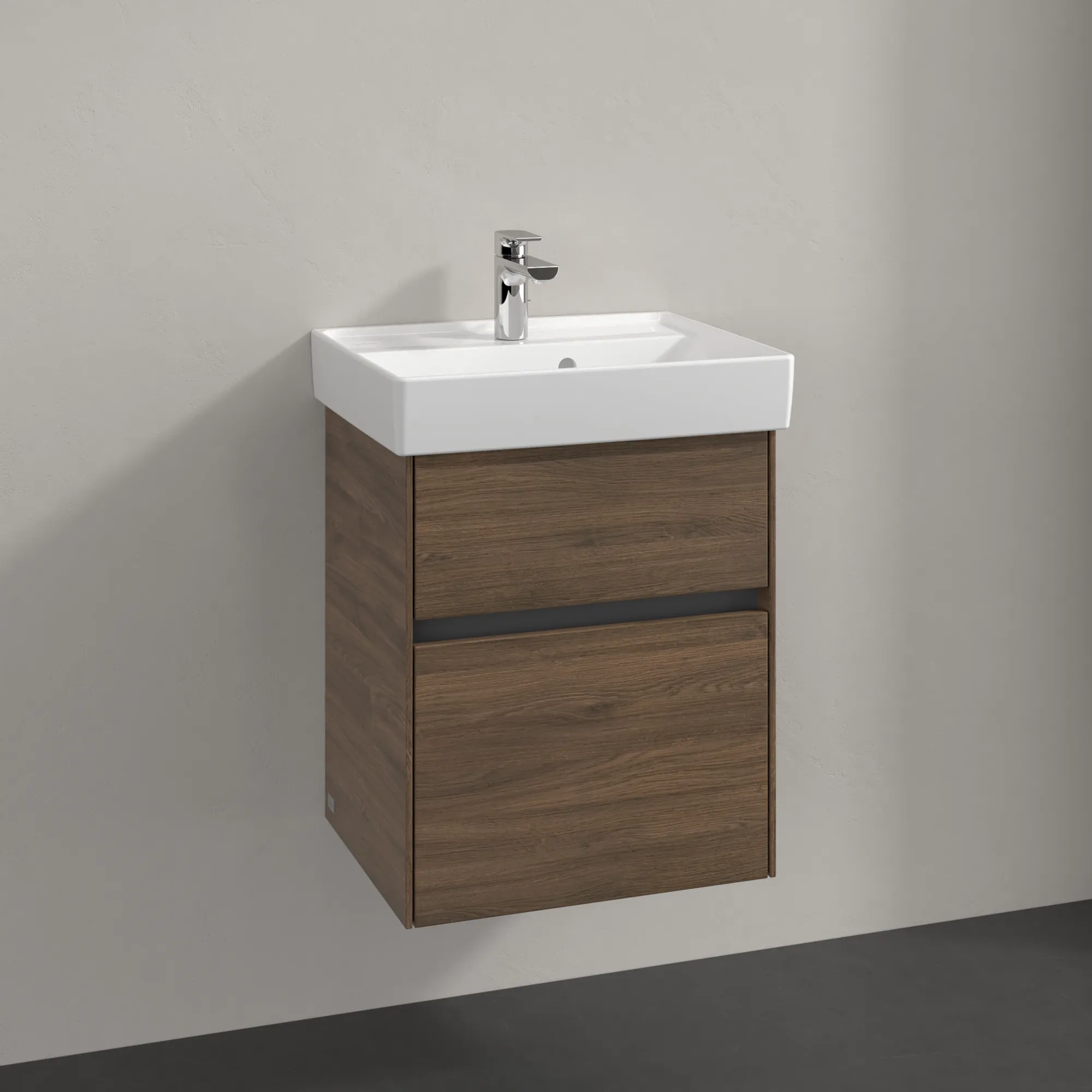 Villeroy & Boch Waschtischunterschrank „Collaro“ 460 × 546 × 374 mm Arizona Oak, für Becken mittig, ohne Beleuchtung