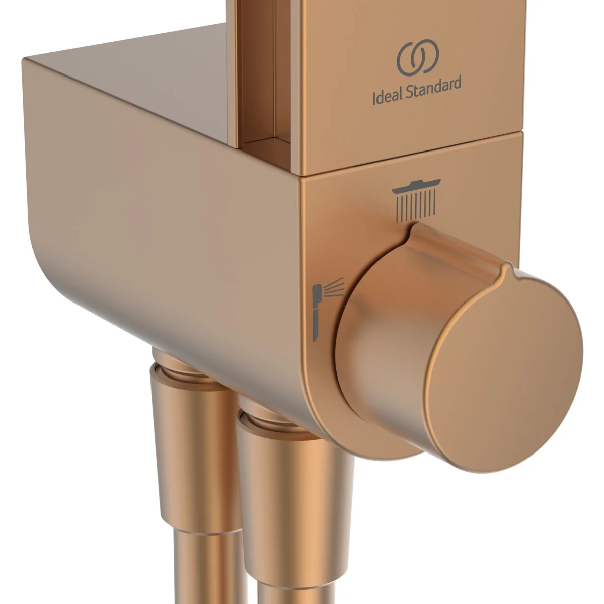 Ideal Standard Ceratwist Alu+ Duschsystem, Bronze, Aufputz, 100% recyceltes Aluminium, 2 Strahlarten Hand- und Kopfbrause