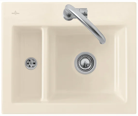 Villeroy & Boch Subway flat 67800F, flächenbündige Spüle, 585 x 475 mm, rechts