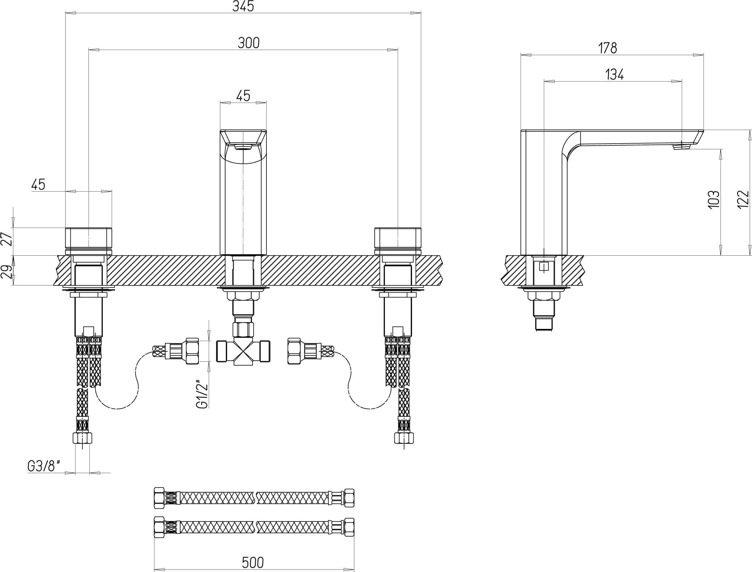 Einhand-Waschtischarmatur „Subway 3.0“ 17,8 cm Ausladung 134 mm