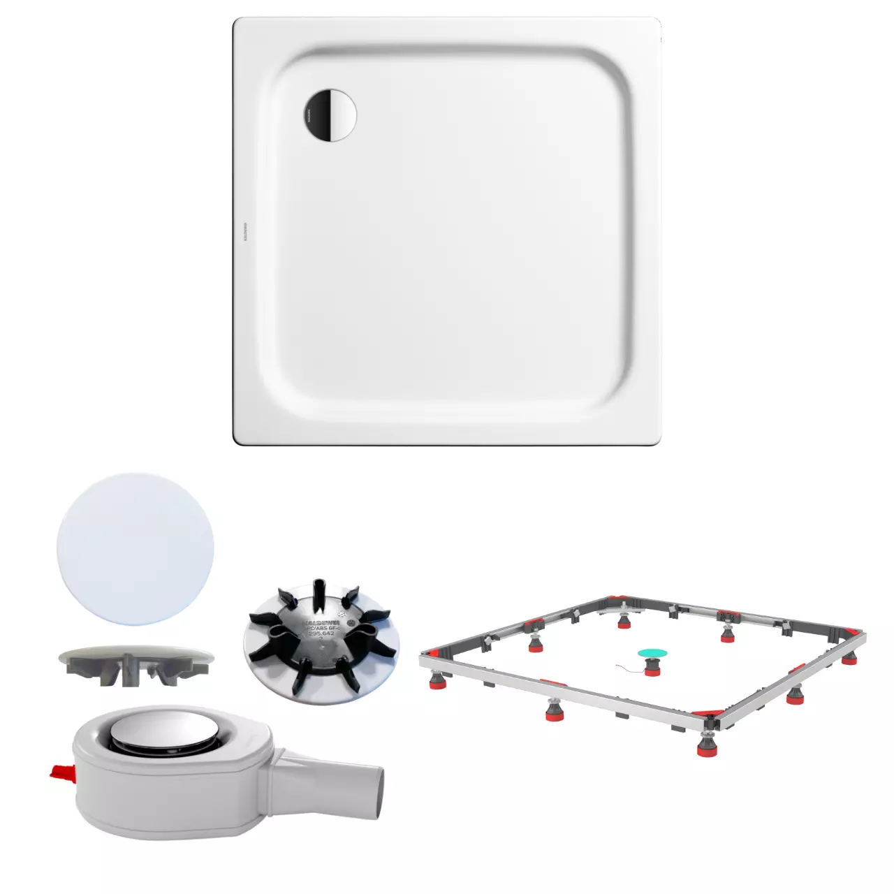 quadrat Set Duschwanne Komplettset Duschwanne mit Ablauf+Deckel und Rahmen 90 × 90 cm, , quadrat Set Duschwanne Komplettset Duschwanne mit Ablauf+Deckel und Rahmen 90 × 90 cm, ,