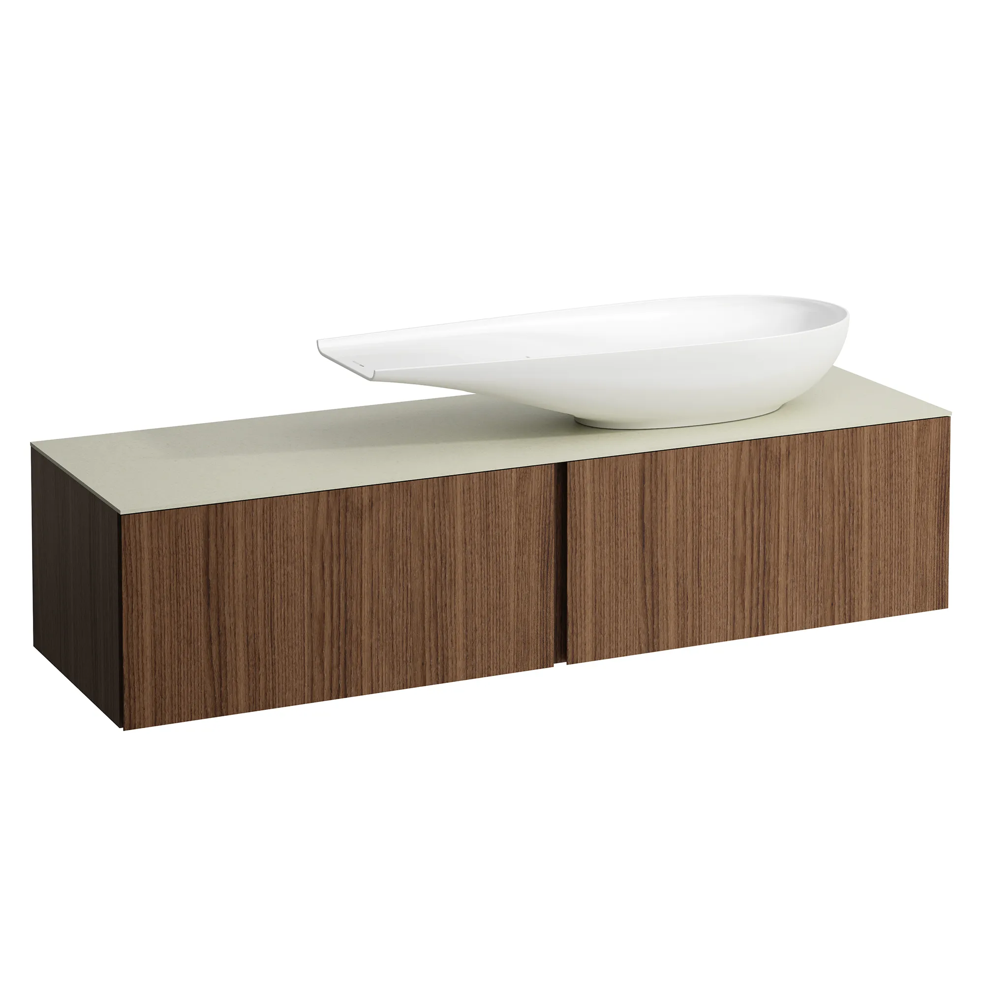 Schubladenelement (WT-Unterbau+WT-Platte) ILBAGNOALESSI 500x1600x370 2 Schubladen integrierte versteckte Griffe seitlich Vollauszug Soft-Close