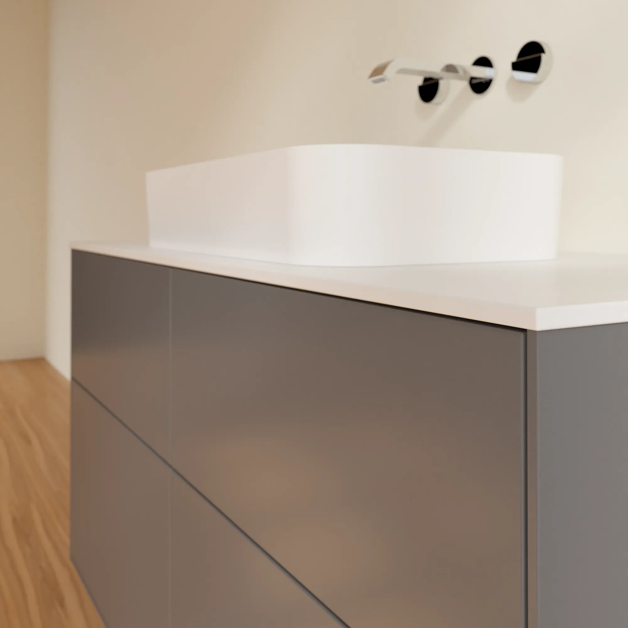 Villeroy & Boch Waschtischunterschrank „Finion“ für Schrankwaschtisch 1200 × 603 × 501 mm Anthracite Matt Lacquer, für Becken mittig, ohne Hahnlochbohrung Villeroy & Boch Waschtischunterschrank „Finion“ für Schrankwaschtisch 1200 × 603 × 501 mm Anthracite Matt Lacquer, für Becken mittig, ohne Hahnlochbohrung