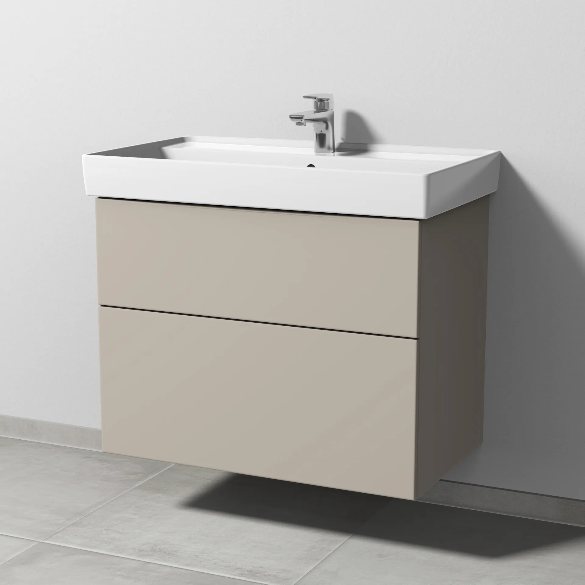 Sanipa Waschtischunterschrank „3way“ passend zu Keramik-Waschtische Collaro von Villeroy & Boch 750 × 588 × 447 mm in Kaschmir (matt)