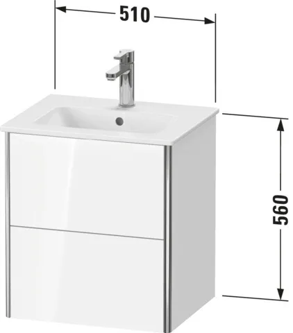 Duravit Waschtischunterschrank wandhängend „XSquare“ 51 × 56 × 41,8 cm