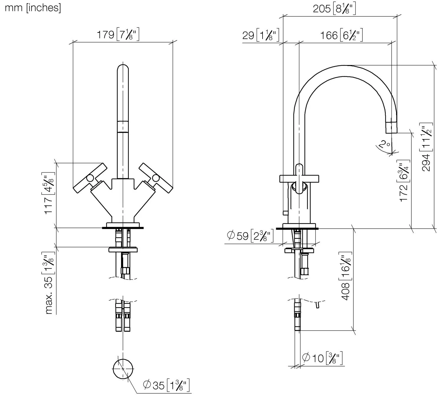 Waschtisch-Einlochbatterie mit Ablaufgarnitur TARA Chrom 22513892