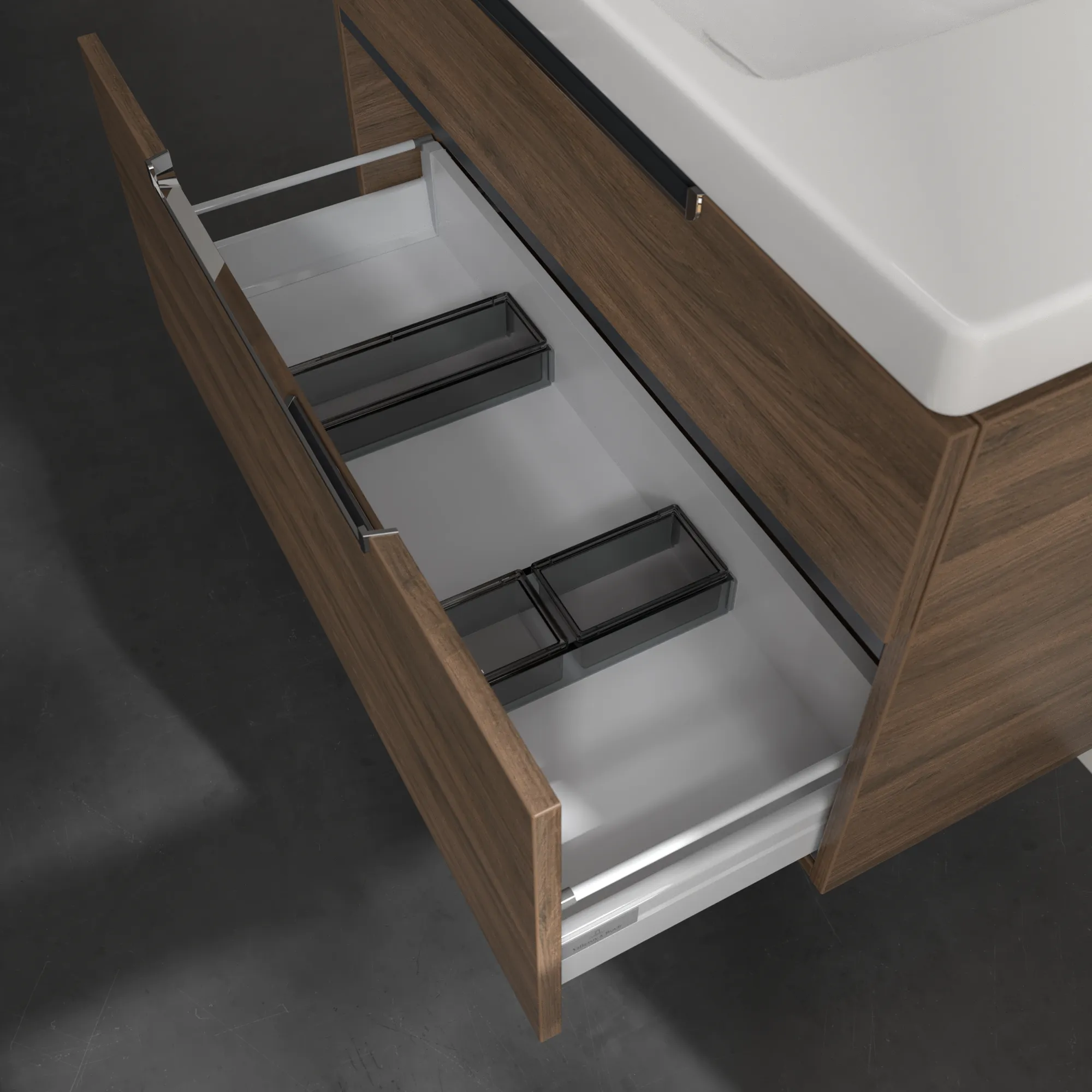 Villeroy & Boch Waschbeckenunterschrank Subway 2.0, Arizona Oak, 987 x 590 x 449 mm, 1 Waschbecken, mittig, 4 Auszüge mit SoftClosing, Wandmontage Villeroy & Boch Waschbeckenunterschrank Subway 2.0, Arizona Oak, 987 x 590 x 449 mm, 1 Waschbecken, mittig, 4 Auszüge mit SoftClosing, Wandmontage