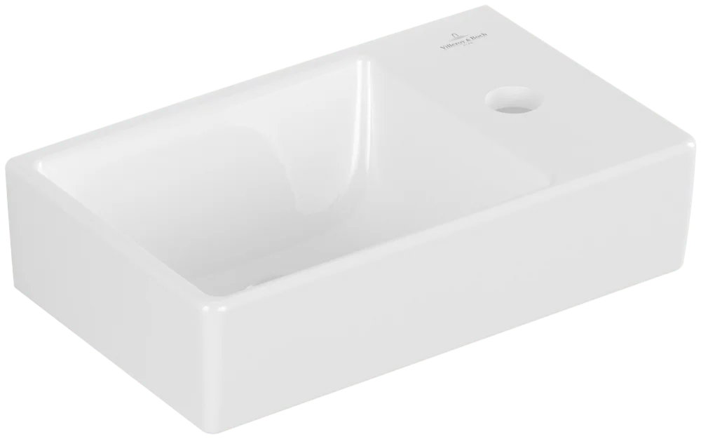 Villeroy & Boch Handwaschbecken Avento, 360x220x110mm, weiß Alpin CeramicPlus, 1-Loch-Armatur, Wandmontage