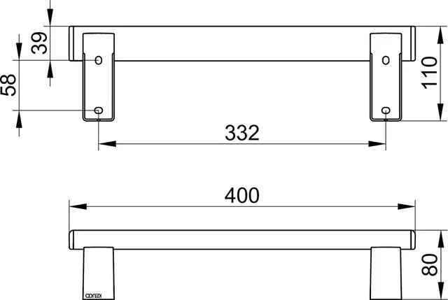 AXESS 35001170400 Haltegriff 400 mm silber-eloxiert