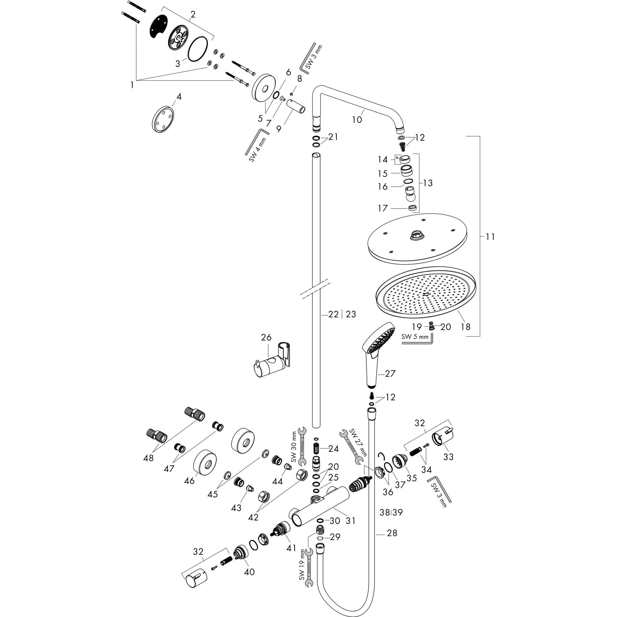 Showerpipe Croma Select S 280 chrom