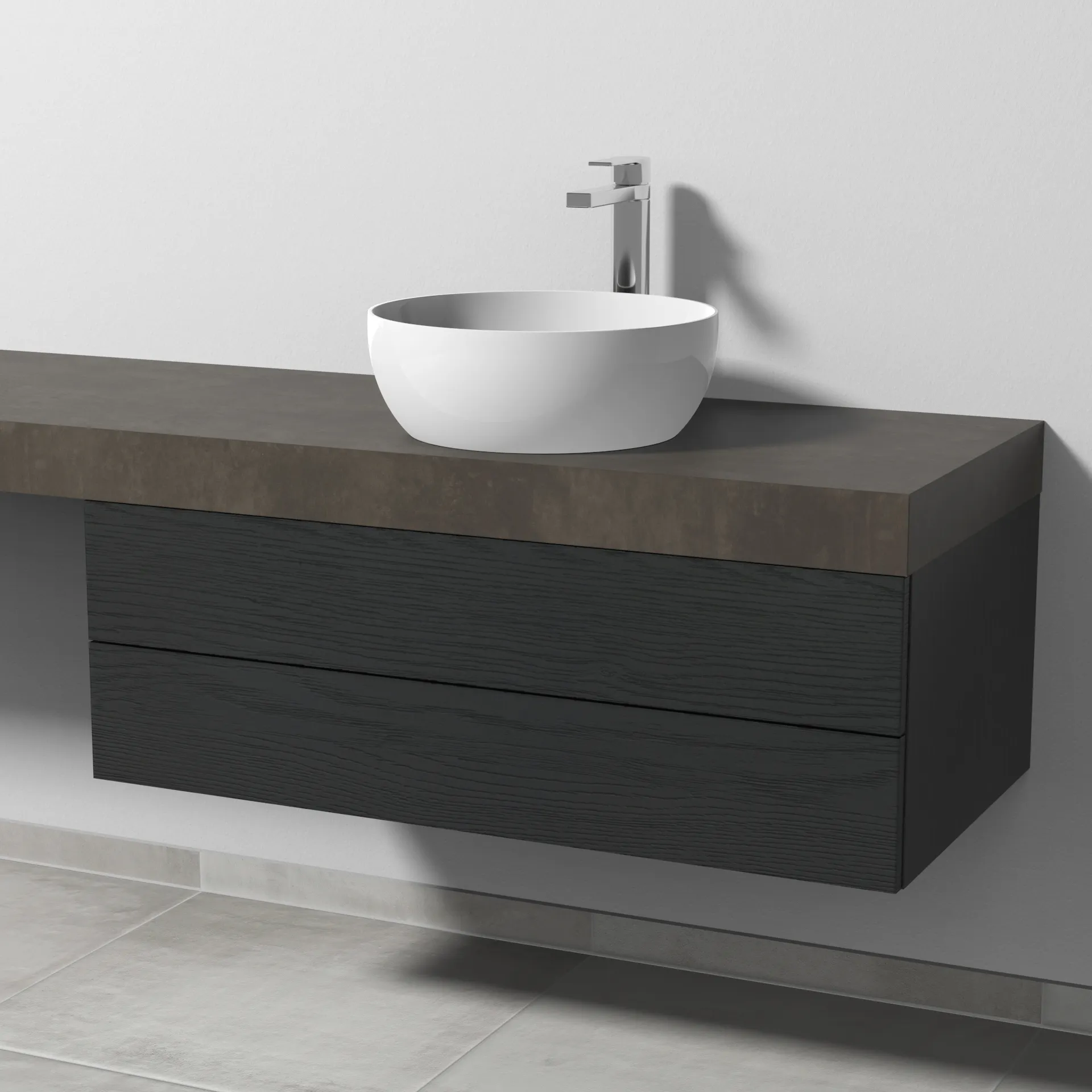 Sanipa Waschtischunterschrank „2morrow“ 1000 × 340 × 520 mm in Black Oak