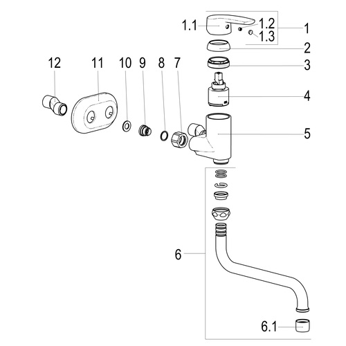 Heinrich Schulte Küchen-Wandarmatur „alpha_350“ Ausladung 250 mm in Chromoptik Heinrich Schulte Küchen-Wandarmatur „alpha_350“ Ausladung 250 mm in Chromoptik