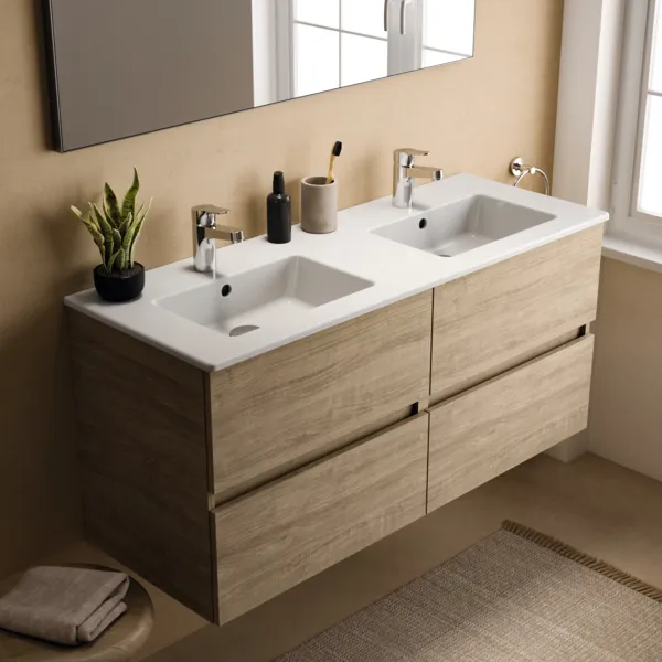 Ideal Standard Waschtischunterschrank „Eurovit+“ 120 × 55 × 44 cm Hamilton Eiche