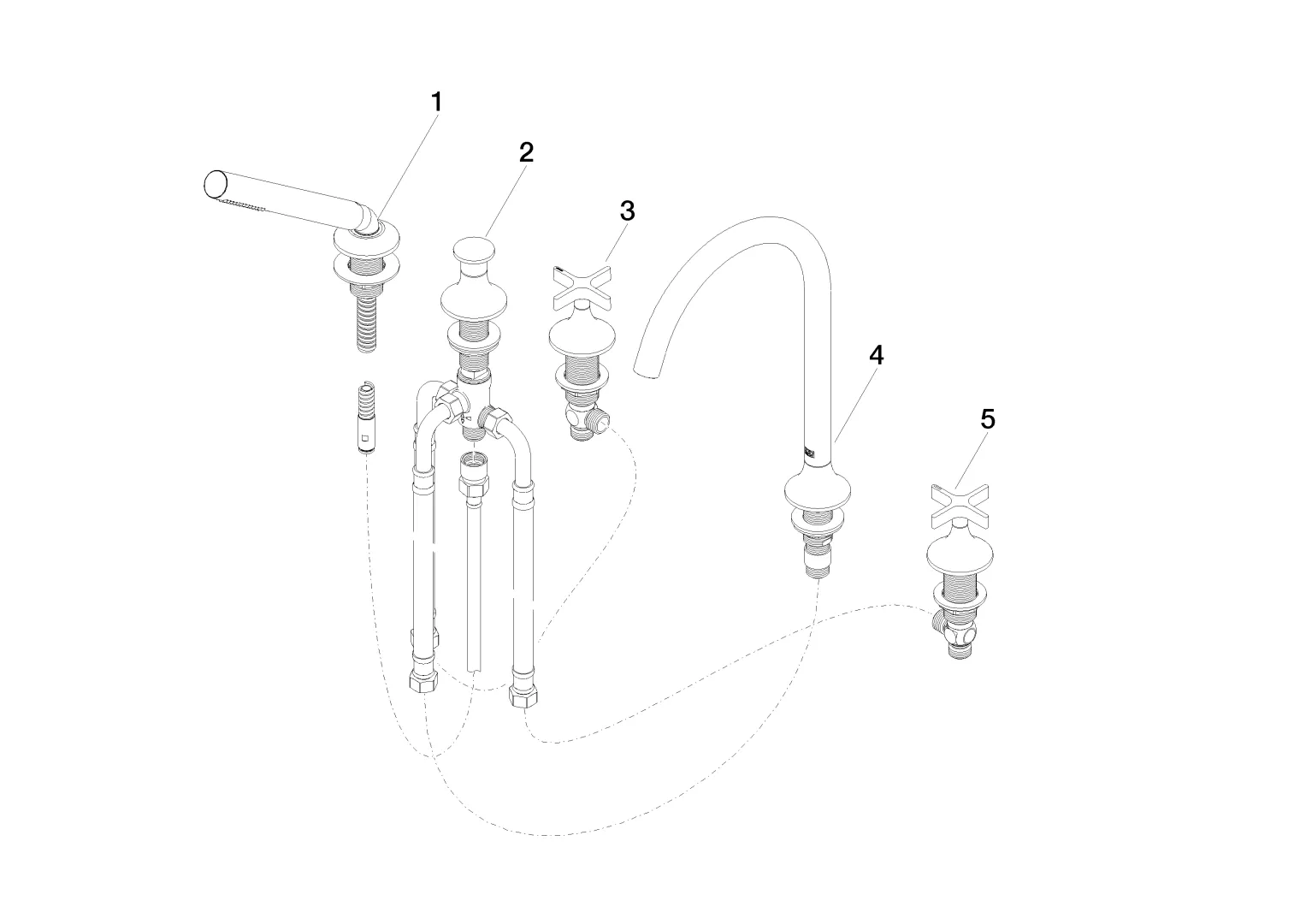 Dornbracht VAIA Wannen-Fünflochbatterie für Wannenrandmontage mit Umstellung - Chrom Dornbracht VAIA Wannen-Fünflochbatterie für Wannenrandmontage mit Umstellung - Chrom