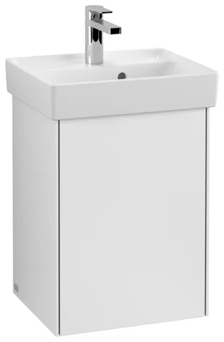 Villeroy & Boch Waschtischunterschrank mit Tür „Collaro“ 410 × 546 × 344 mm Weiß Matt, für Becken mittig, Anschlag rechts, ohne Beleuchtung Villeroy & Boch Waschtischunterschrank mit Tür „Collaro“ 410 × 546 × 344 mm Weiß Matt, für Becken mittig, Anschlag rechts, ohne Beleuchtung