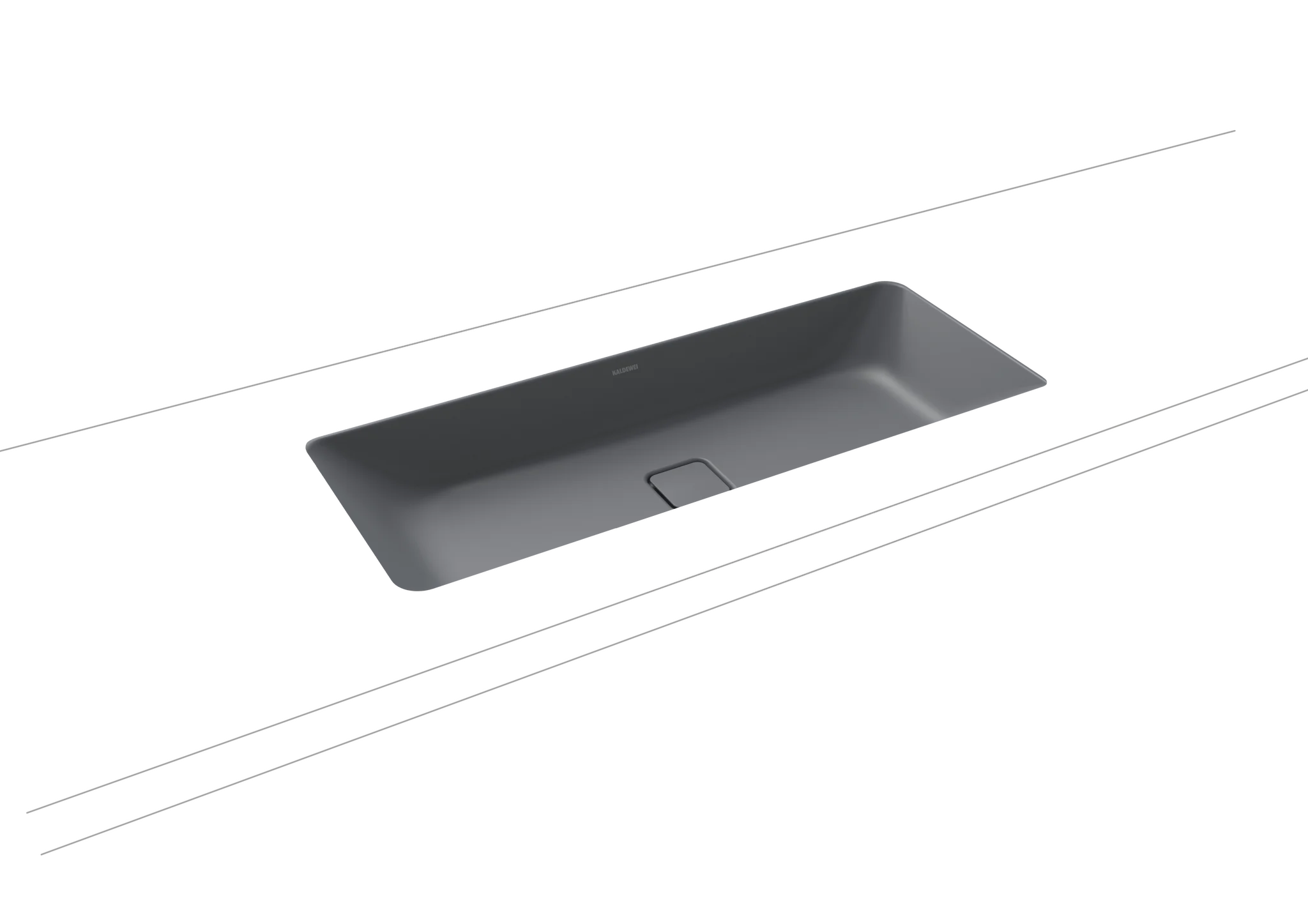 Kaldewei CONO Unterbauwaschtisch, cool grey 70, 869x382 mm, 112 mm Randhöhe, Perl-Effekt, Antidröhn, ohne Überlauf