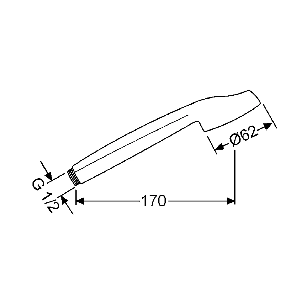 Kludi Tele-Handbrause, weiß, 1 Stück – Kludi STANDARD Serie, DN 15, Durchflussklasse B (max. 0,42 l/s), Länge 170 mm, Durchmesser Brausekopf 62 mm