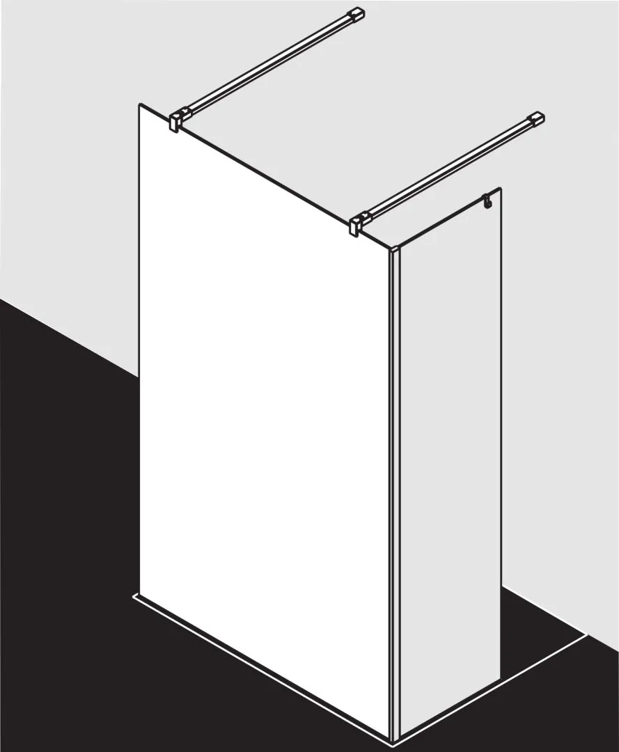 Kermi Duschdesign Walk-In-Duschkabine „WALK-IN XB“ Glas Klar, Profile Silber Hochglanz, BV: 1200 - 1200 mm H: 2000 mm