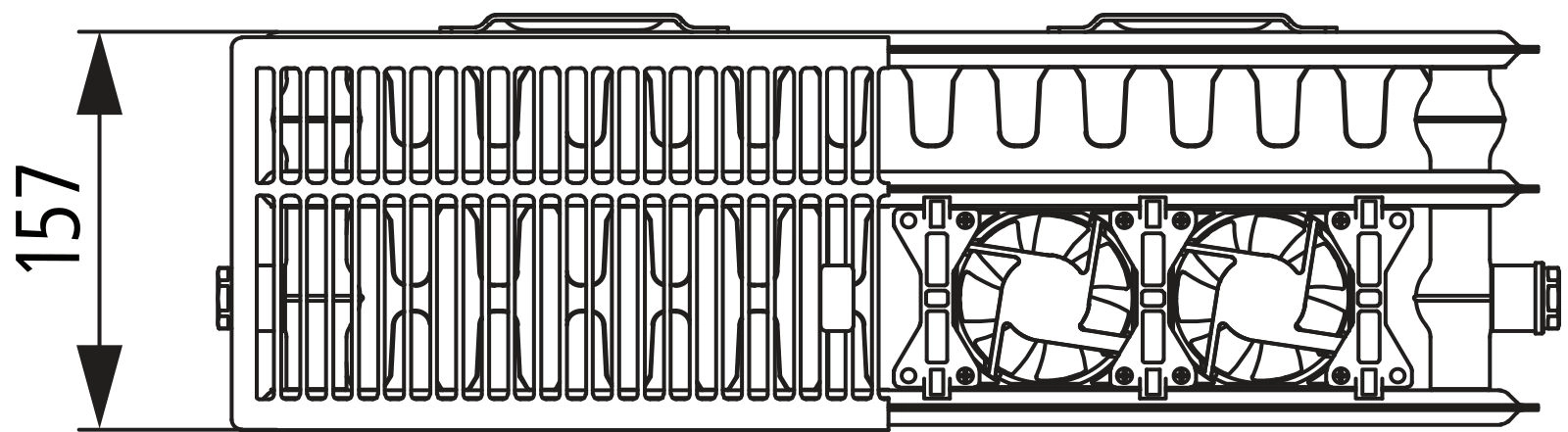 Kermi Wärmepumpen-Design-Flachheizkörper „x-flair Plan-K“ 160 × 40 cm in Farbkonzept