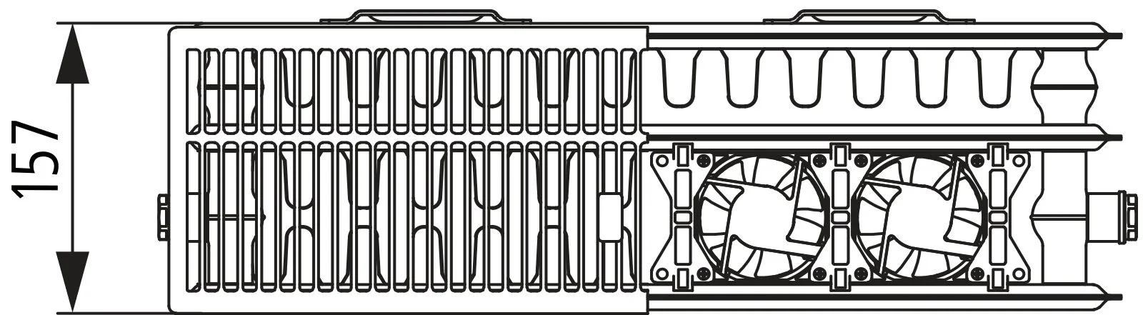 Flachheizkörper x-flair Line-K Typ 33, HxLxT: 505x805x157 mm, Farbe: Weiß RAL 9016 seidenglanz, 10 bar, Abdeckung: mit, Wärmeleistung 45/35-20: 646 Watt, Bohrkonsole, Heizkostenerfassung: ja