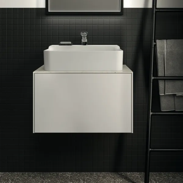 Waschtischplatte Conca, aus Keramik, 602x505x6mm, Marmor Noir Desir Waschtischplatte Conca, aus Keramik, 602x505x6mm, Marmor Noir Desir