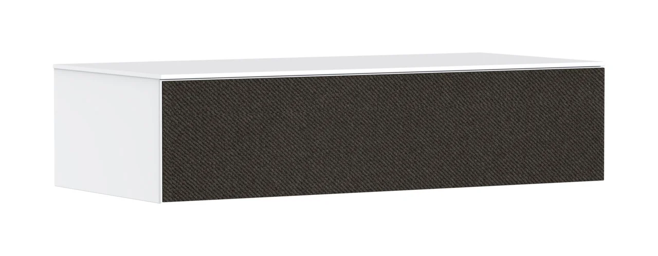Hansgrohe Xevolos E Sideboard Mattweiß 1180x550 mm mit 1 Schubkasten und Abdeckplatte, Textil Dunkelgrau, griff- und fingerabdruckfrei, PushOpen & SoftClose, Wandmontage, vormontiert
