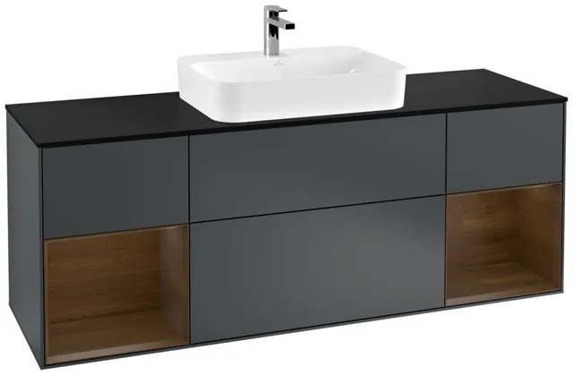 Villeroy & Boch Waschtischunterschrank „Finion“ für Schrankwaschtisch 1600 × 603 × 501 mm Midnight Blue Matt Lacquer, für Becken mittig
