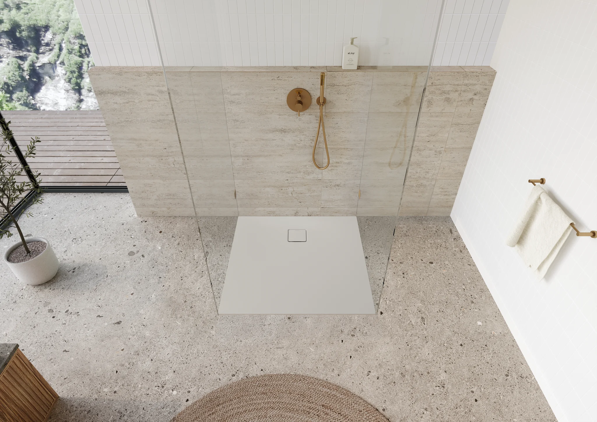 Kaldewei ALUVIA Duschfläche 900x900 mm, warm grey 10, Invisible Grip, SolidLite