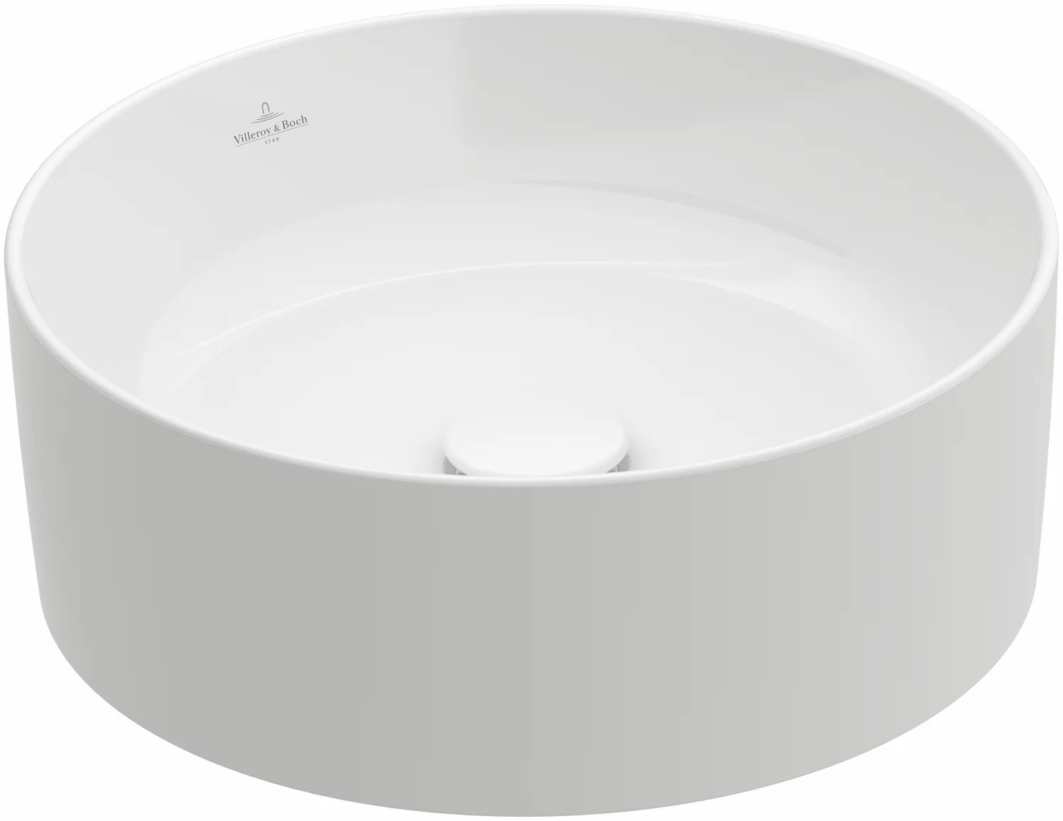 Villeroy & Boch Collaro Aufsatzwaschbecken 400x400mm, Rund ohne Überlauf, Weiß Alpin
