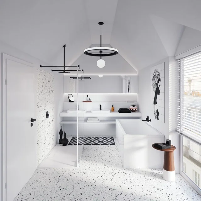 Villeroy & Boch Badewanne „Architectura“ rechteck 170 × 80 cm, Mittelablauf in Weiß Alpin