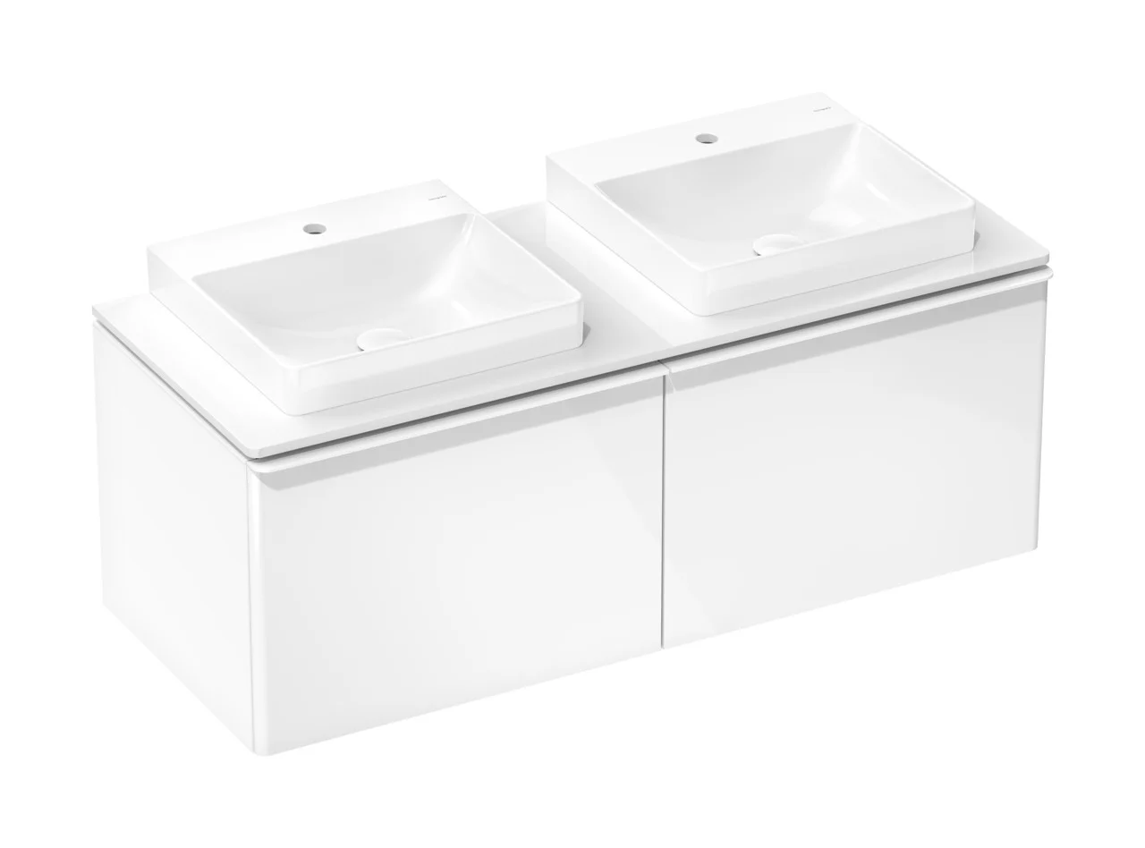 Hansgrohe Xelu Q Aufsatz-Handwaschbecken geschliffen, weiß, 500x480 mm, 100 mm Innenhöhe, SmartClean, glänzend
